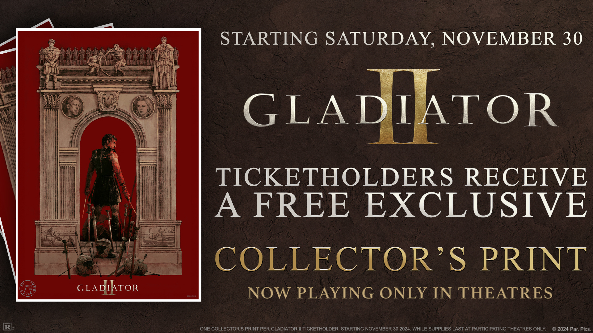Gladiator 2 Collectors Print Giveaway on Saturday November 30th image