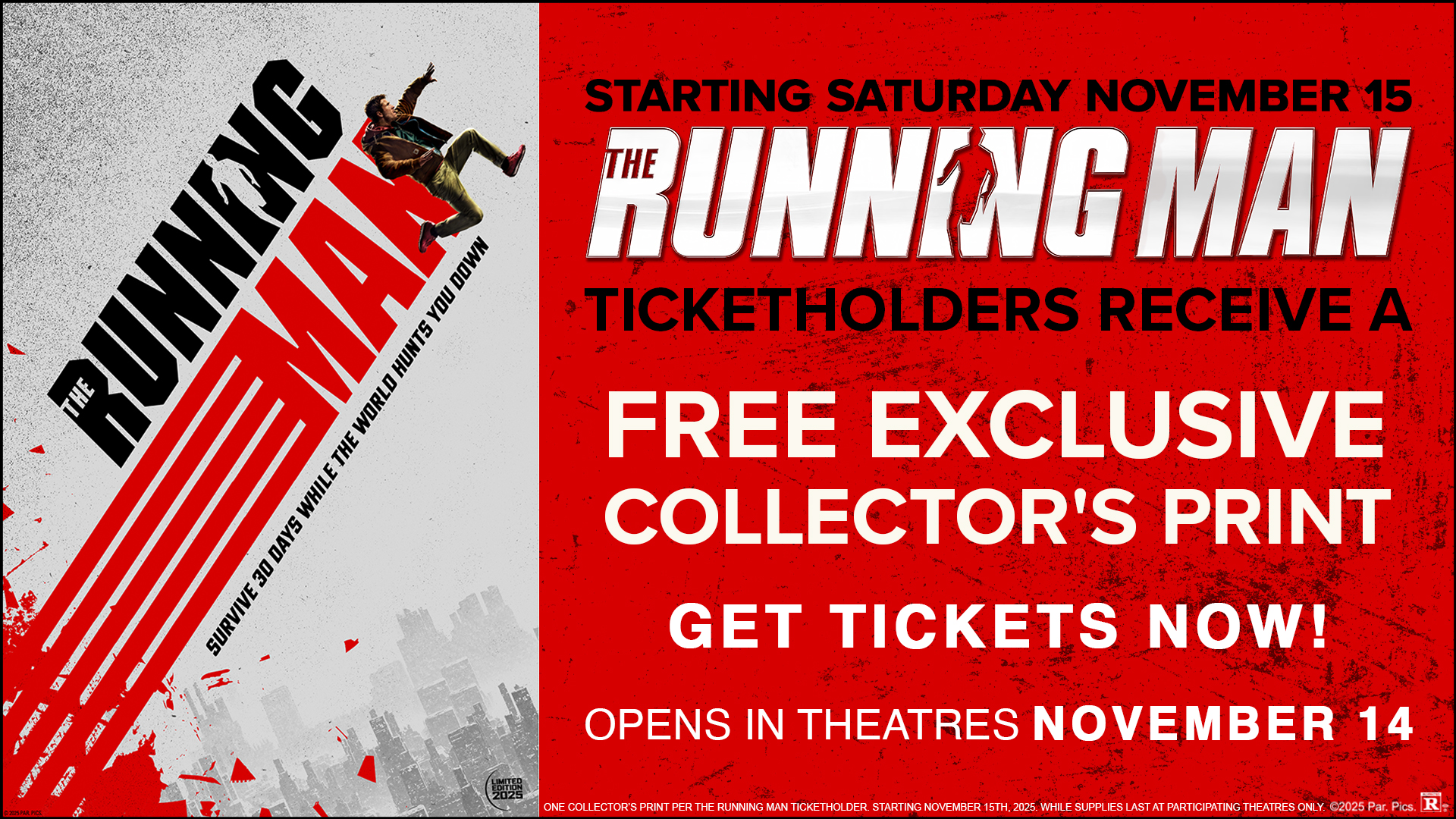 The Running Man Collector Print Giveaway on 11/15/25 image