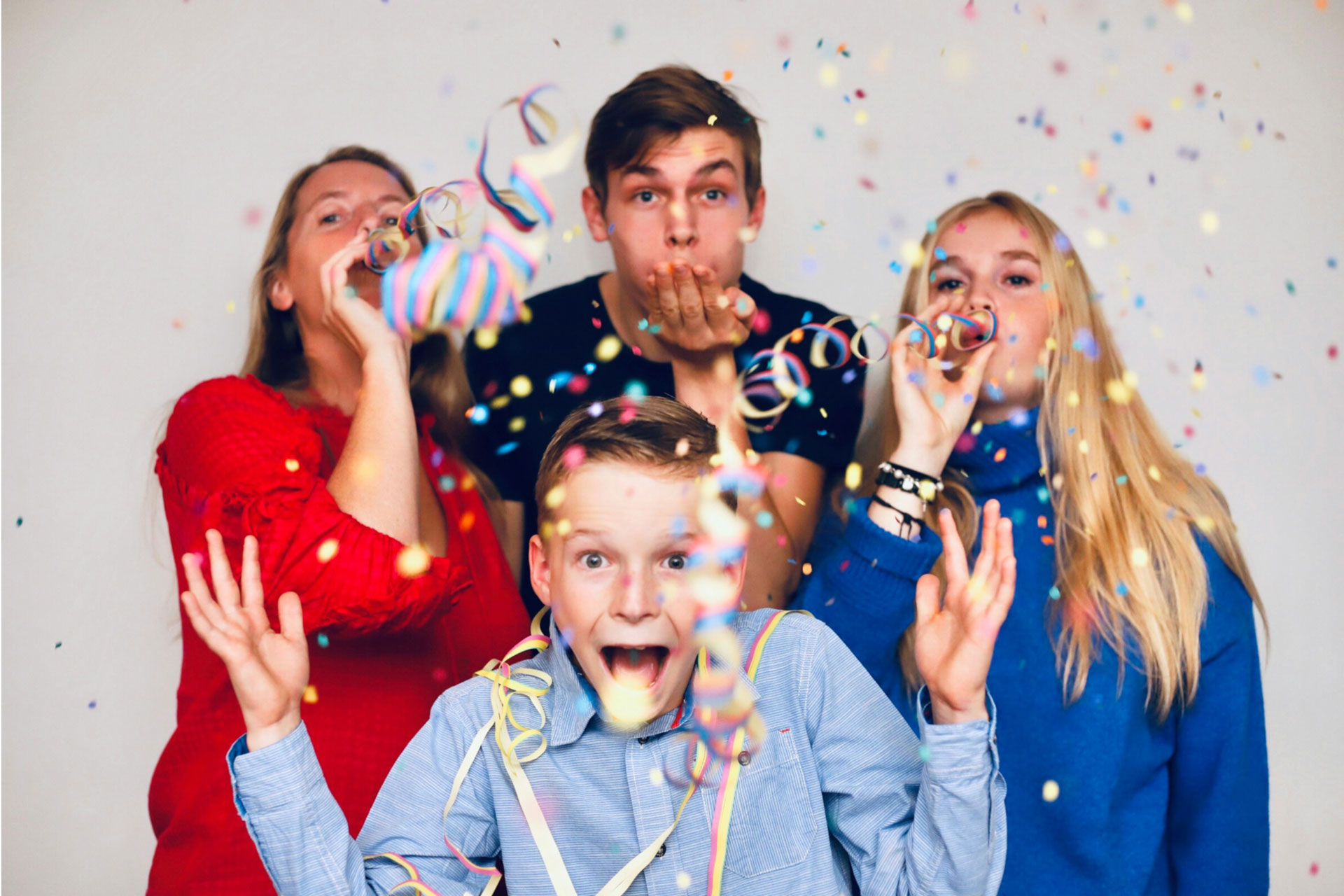 Excited kids at a party