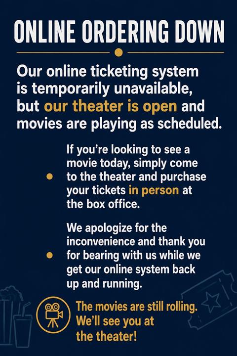 Online ordering down image