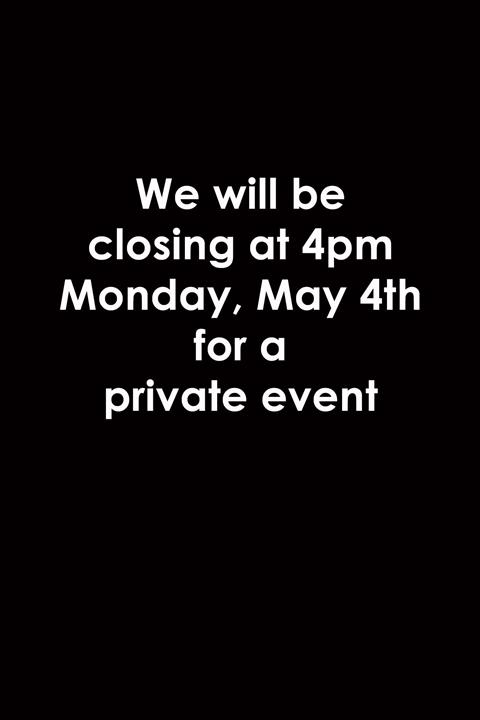 May 4th closed at 4pm image