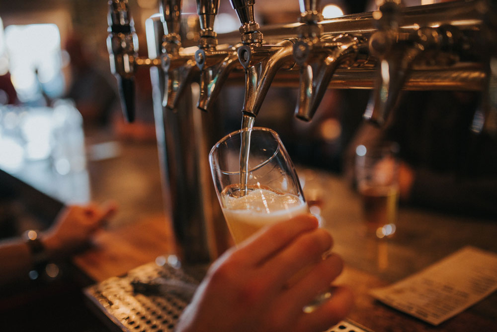 Filling a glass from a tap