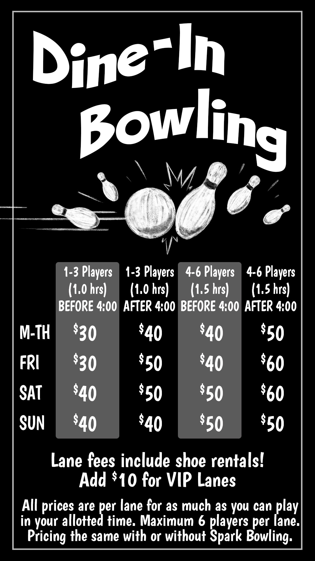 Bowling Pricing
