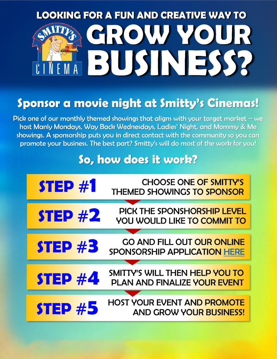 Sponsor a movie at Smitty's Cinemas