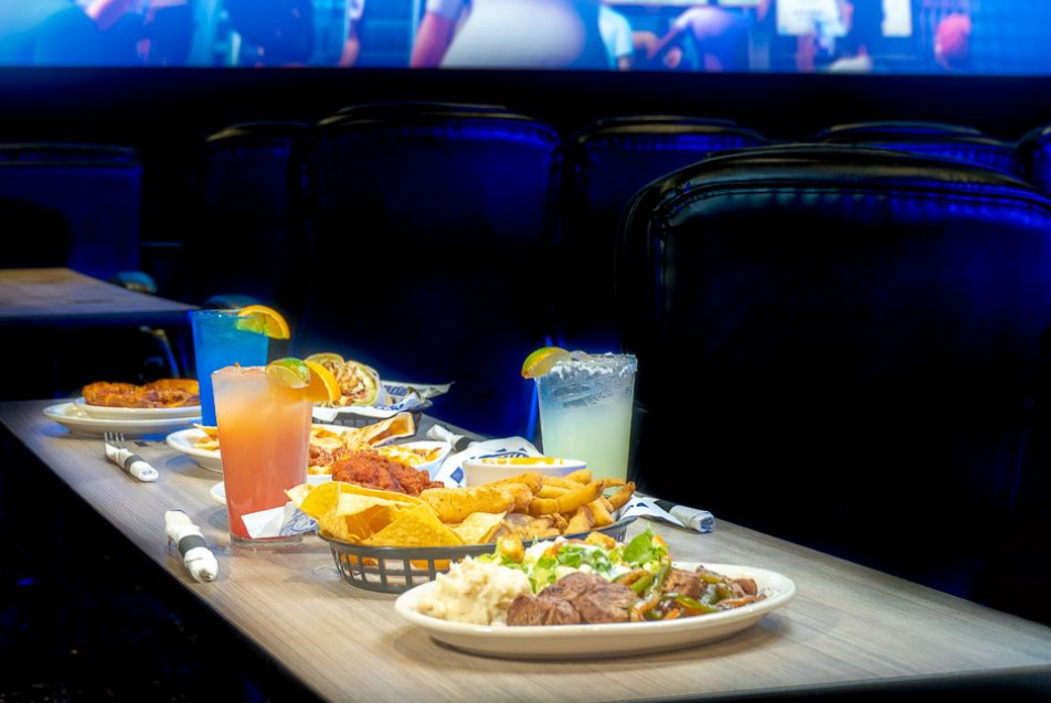 Theater table with food