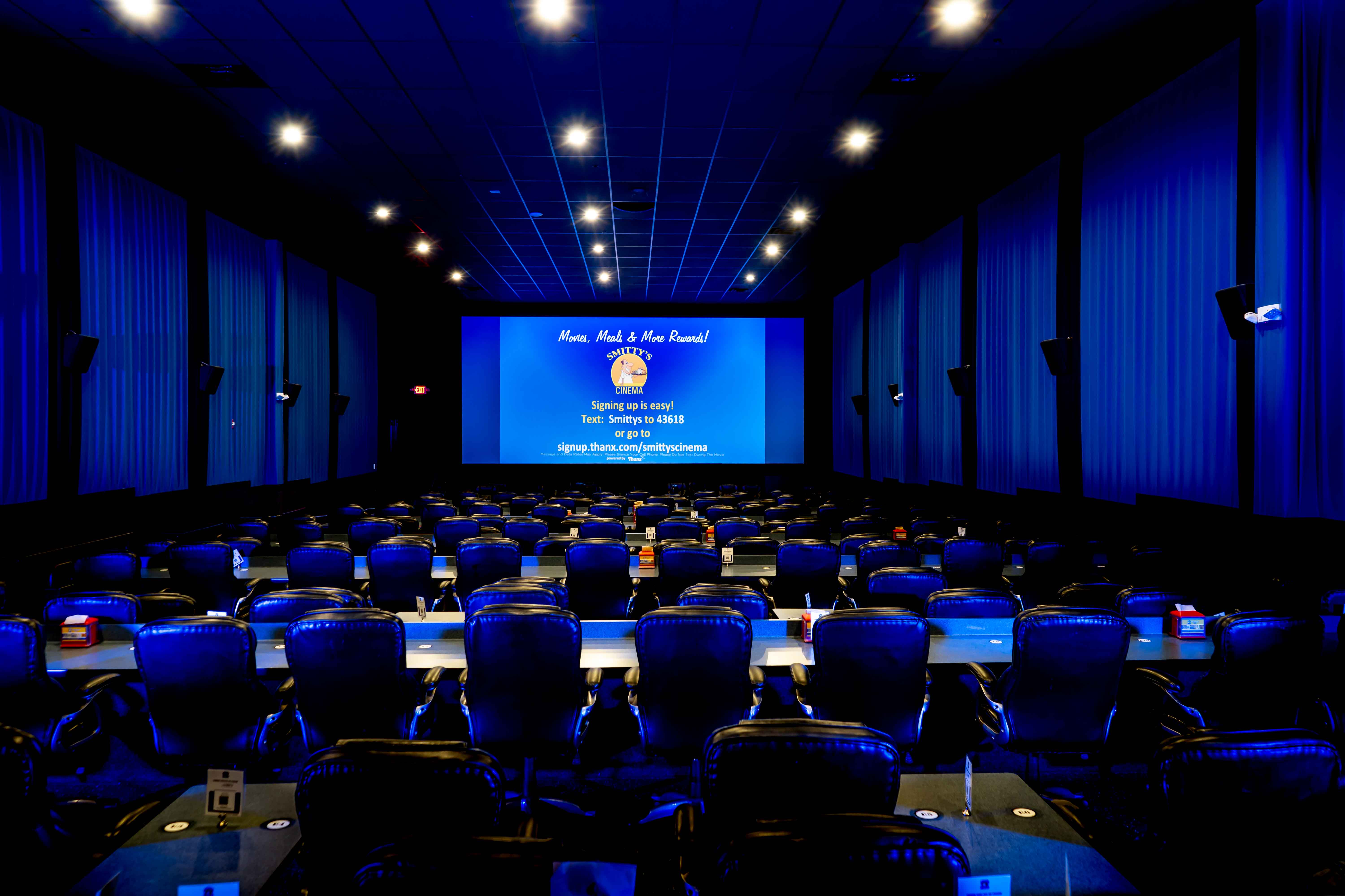 Movie Auditorium with Blue Lighting
