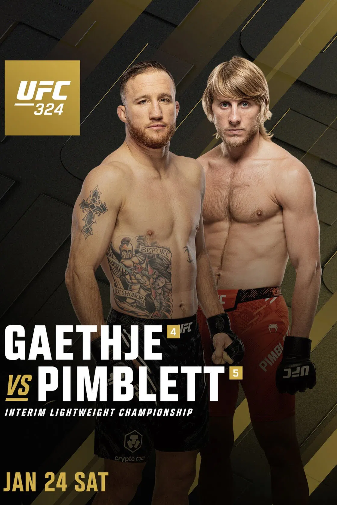 UFC 324: Gaethje vs. Pimblett poster