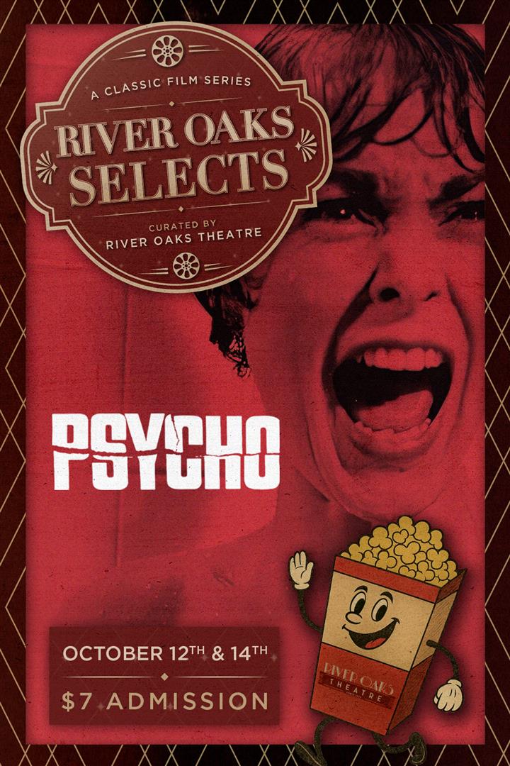 $7 River Oaks Selects: PSYCHO (1960) Movie Poster