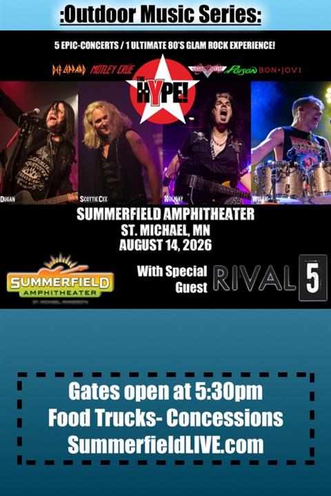 THE HYPE WITH SPECIAL GUEST RIVAL 5 - ULTIMATE 80'S GLAM ROCK EXPERIENCE poster
