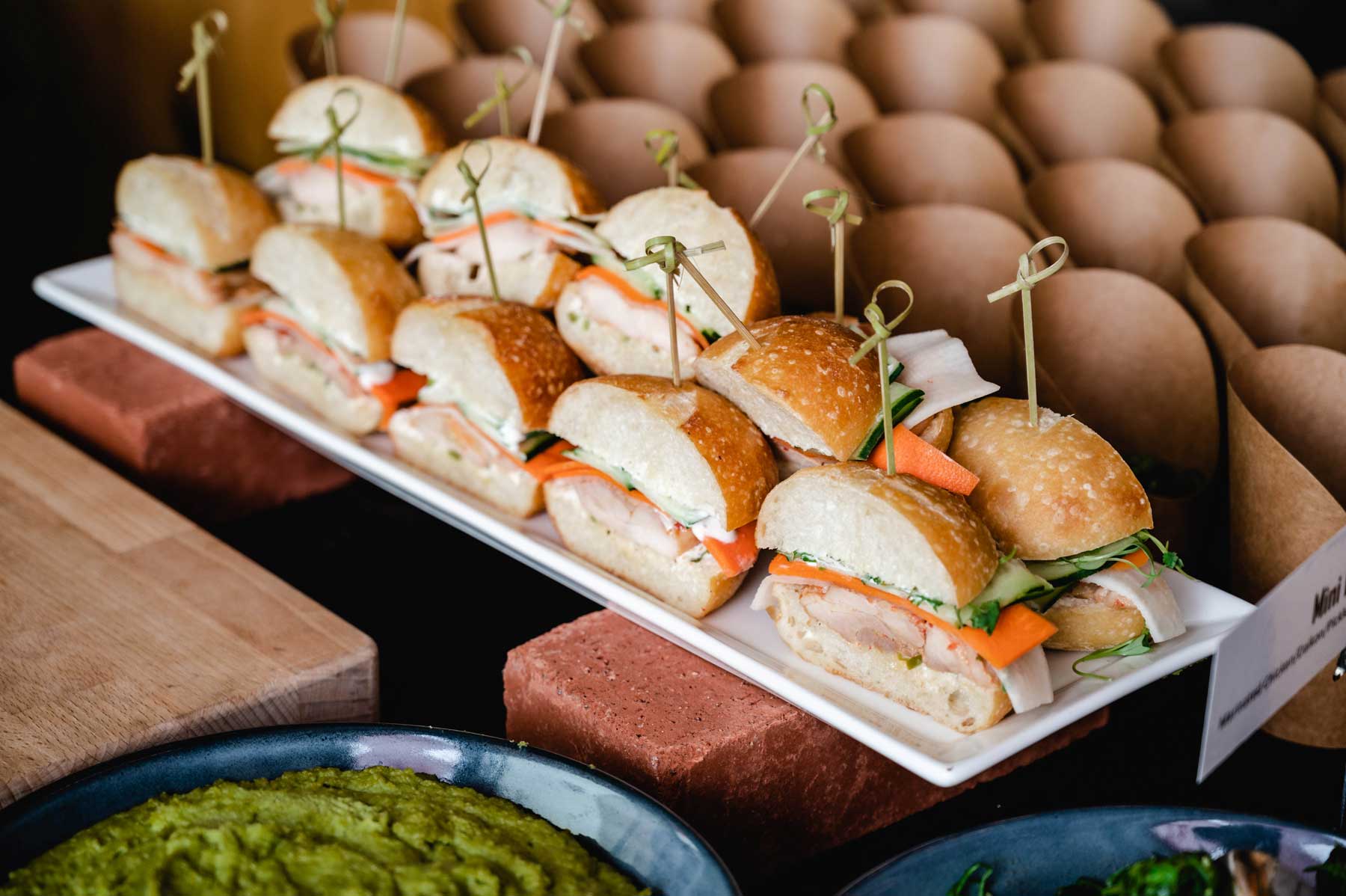 Sandwiches on display