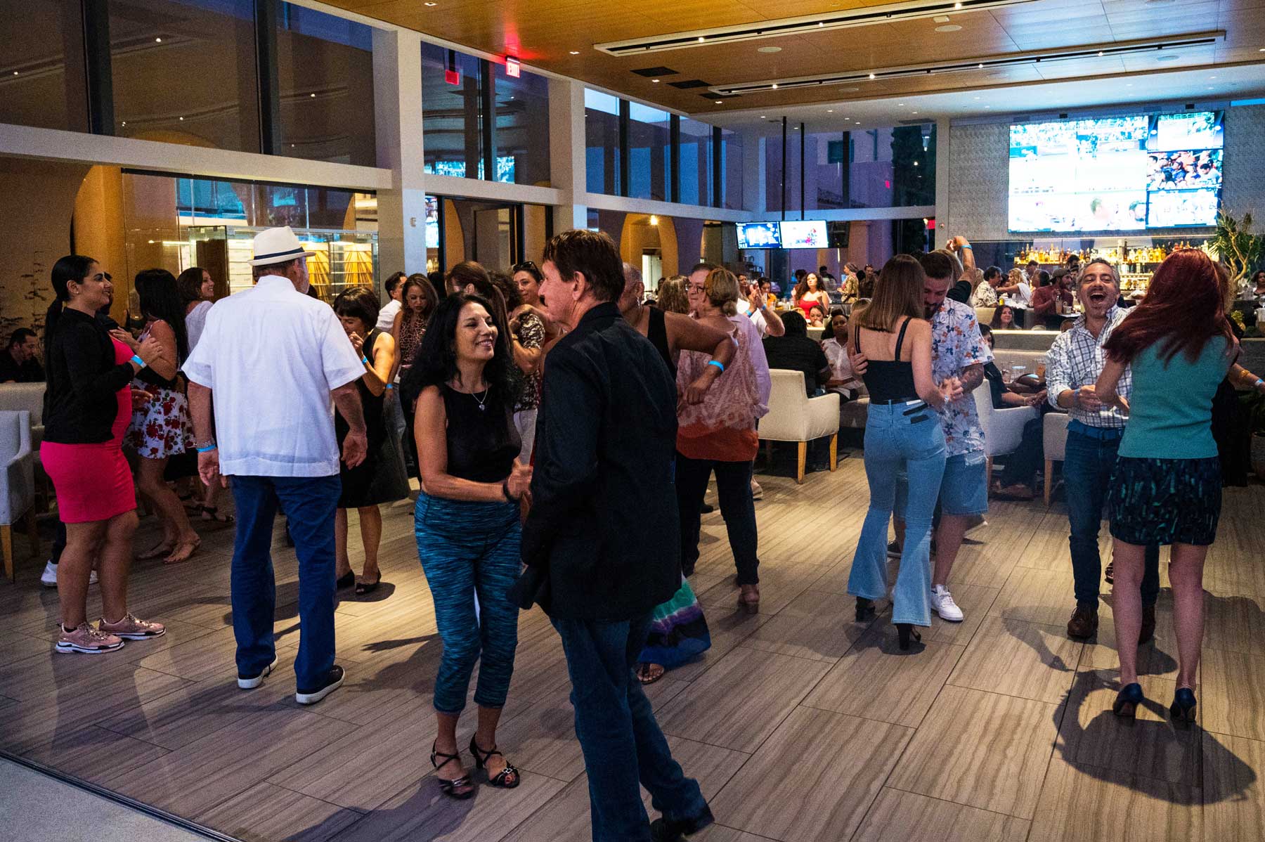People dancing at event